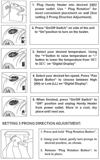 MOKRUSH Electric Handy Heater|Wall-Outlet 400 Watts Electric Handy Room Heater (Room Heaters Home For Bedroom, Reading Books, Work, Bathrooms, Rooms, Offices, Home) (Room Heaters-3)